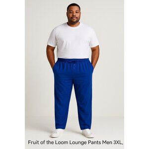 Fruit of the Loom Men’s Royal Blue Cotton Lounge Pants Size 3XL with Pocket